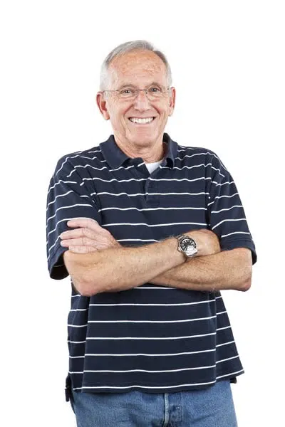 Smiling old man posing