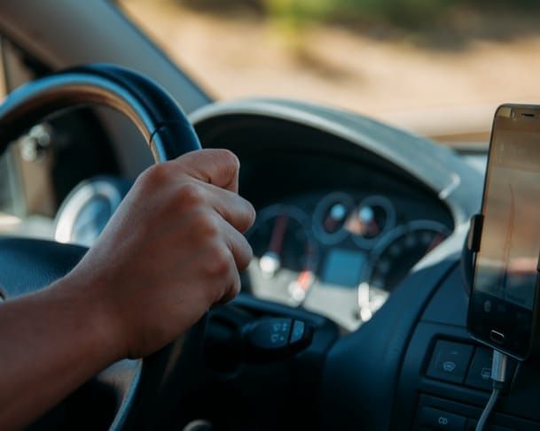 a driver focusing on the road