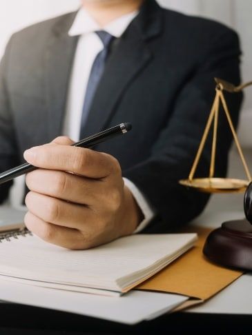 a legal team going over information from a car crash
